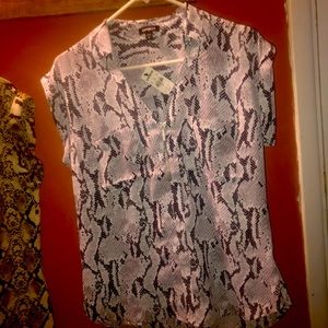 Express dress shirt snake print small NWT